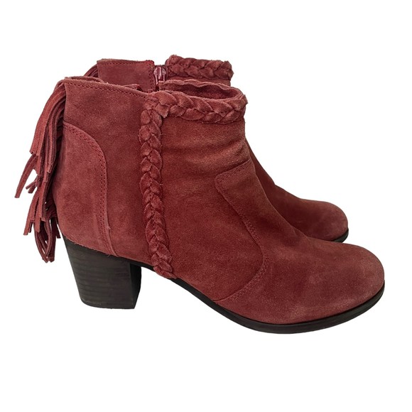WOMENS MATISSE SPICE RED LUCINDA BOOTS SUEDE FRINGE WESTERN BOOTIES SIZE 8 - Picture 5 of 11